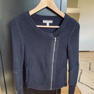Banana Republic black zip cardigan moto sweater